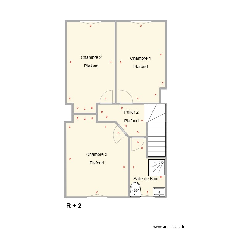 DUBART2e assainissement. Plan de 6 pièces et 37 m2
