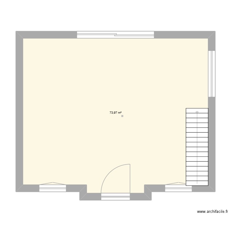 ERAGNY DERNIERE. Plan de 1 pièce et 74 m2