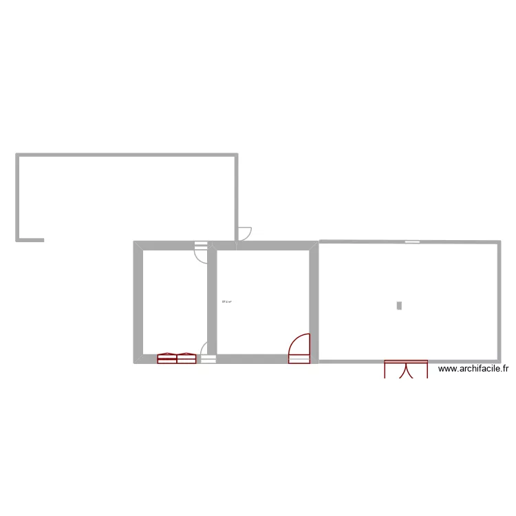 RC EXISTANT. Plan de 1 et 57 m² RC EXISTANT. Plan de 1 et 57 m²