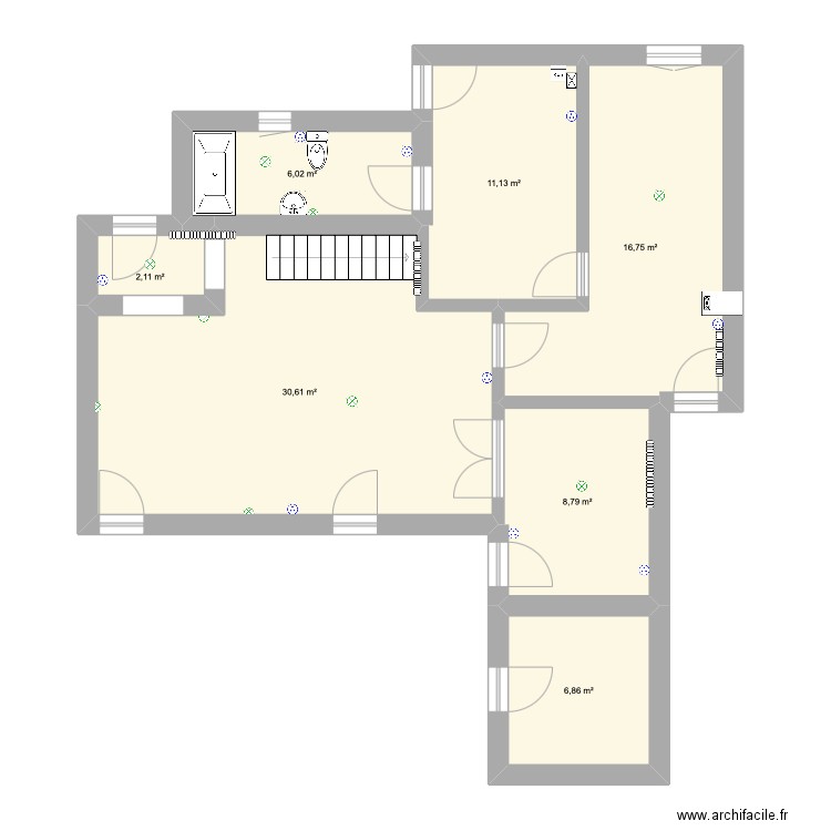 Manet-Matisse RdC 2. Plan de 7 pièces et 82 m2