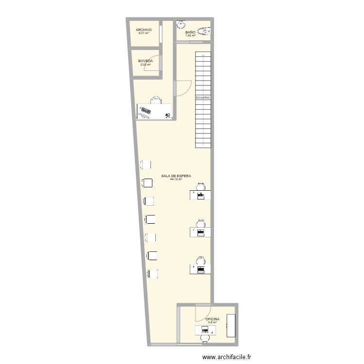 COOPSAY. Plan de 5 pièces et 62 m2