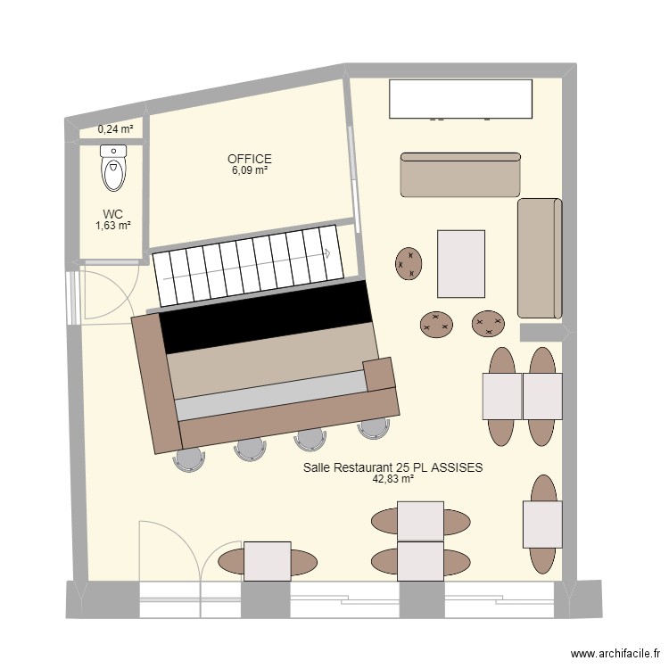 ORCIA Damien Huillard. Plan de 5 pièces et 68 m2