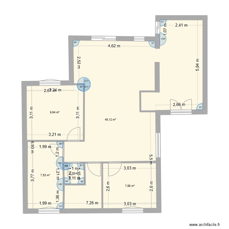 maison les bordes. Plan de 5 pièces et 102 m2