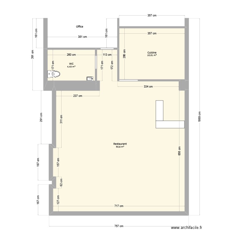 MVS (La Régalade). Plan de 4 pièces et 65 m2