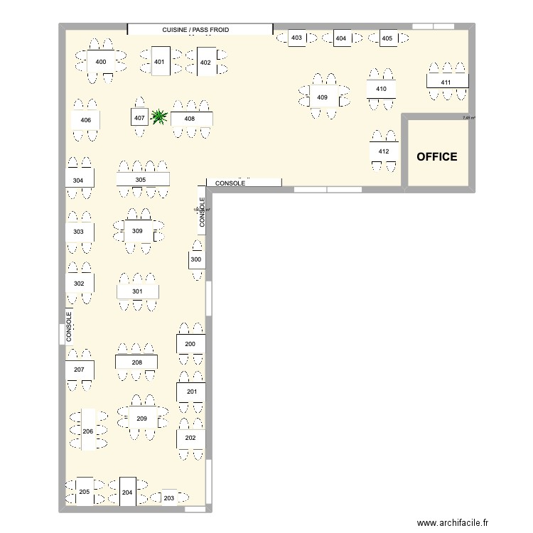 TERRASSE FERMEE. Plan de 2 pièces et 194 m2