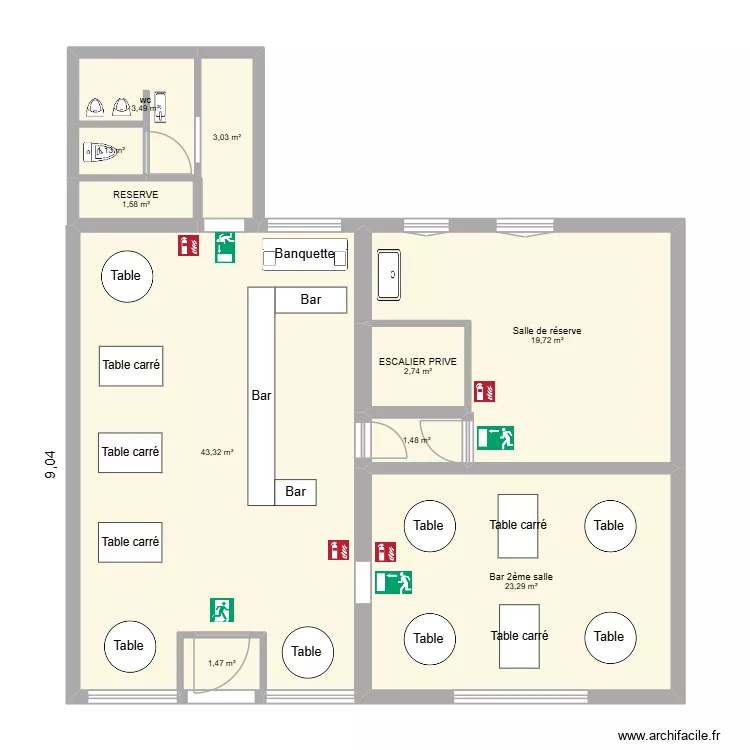 SHAMROCK. Plan de 10  et 101 m²