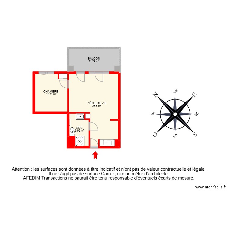 BI 29154. Plan de 9 pièces et 72 m2