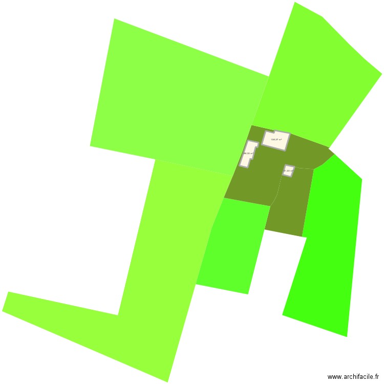 RUINE EN HAUT. Plan de 3 pièces et 258 m2