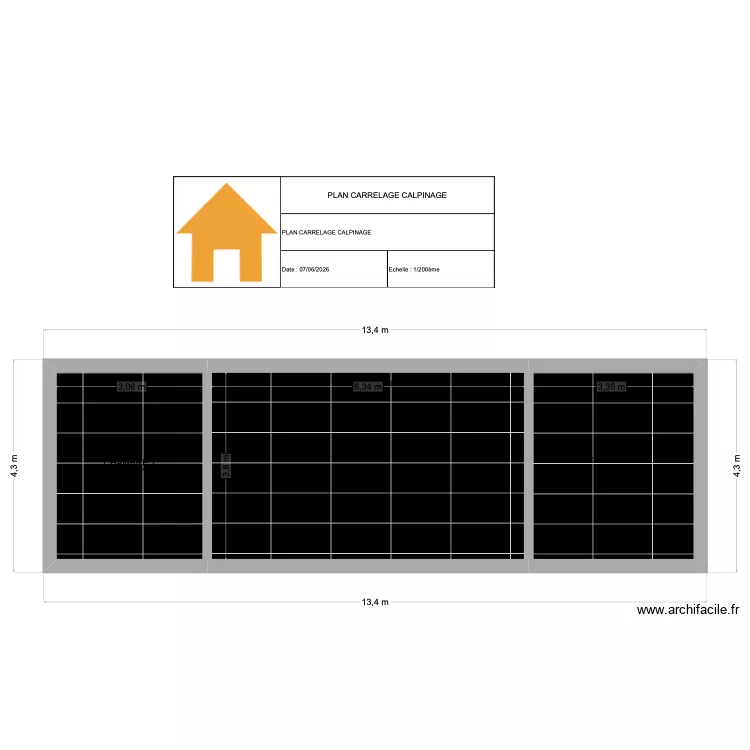 PLAN CARRELAGE. Plan de 3  et 48 m²