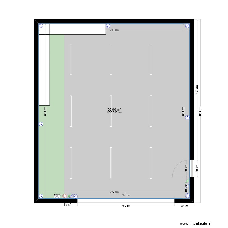 Projet Garage MG 28-02-2024. Plan de 1 pièce et 57 m2