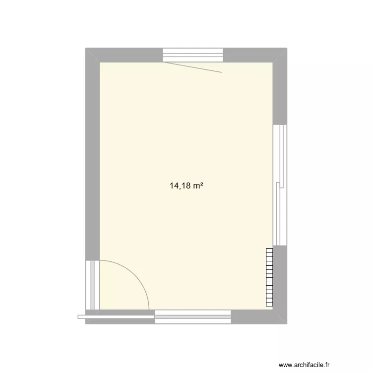 cUISINE. Plan de 1  et 14 m²