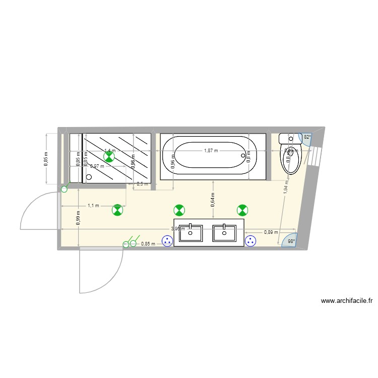 Hauguel Sdb implantation électrique. Plan de 0 pièce et 0 m2