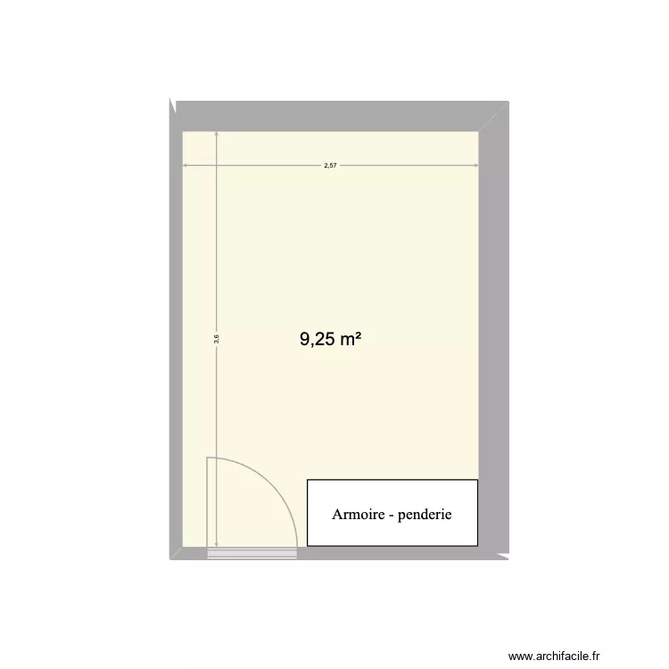 Fleming_Menuiserie_Chambre_v2. Plan de 1 Pièce et 9 m²