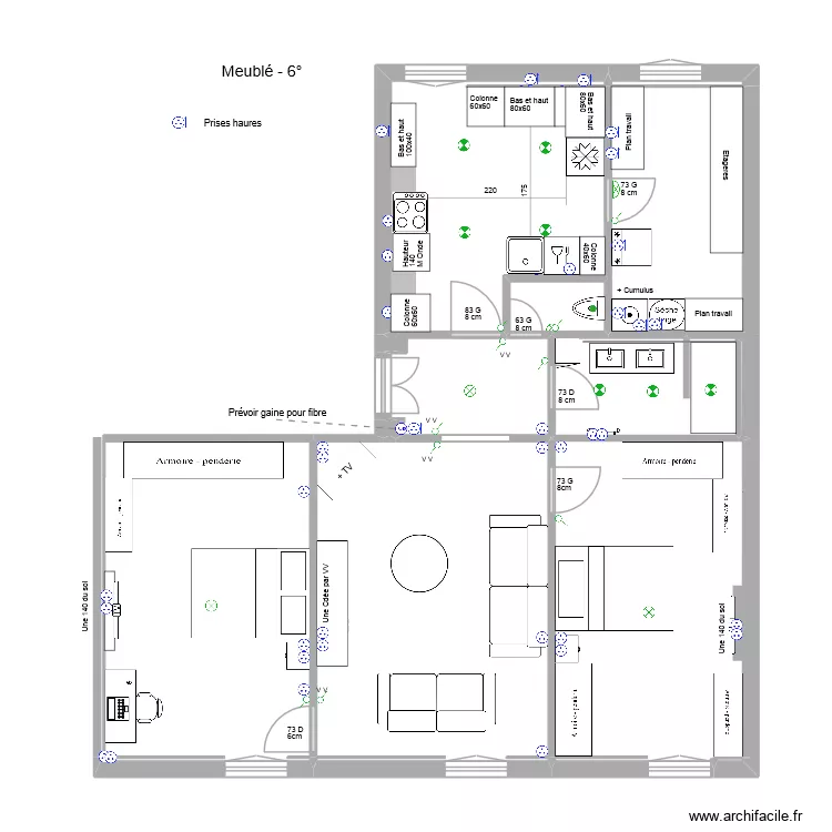 Meublé -6°. Plan de 12 et 81 m² Meublé -6°. Plan de 12 et 81 m²