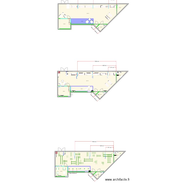 MH SAINT DENIS. Plan de 18 pièces et 297 m2