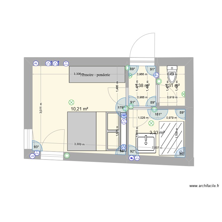 Laplassote plan. Plan de 4 pièces et 16 m2