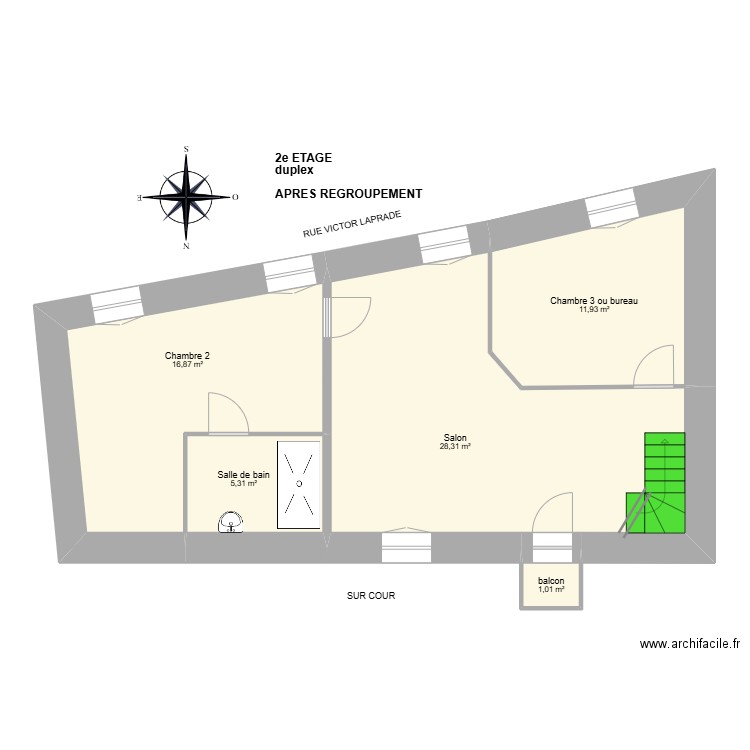 ROUX. Plan de 21 pièces et 189 m2
