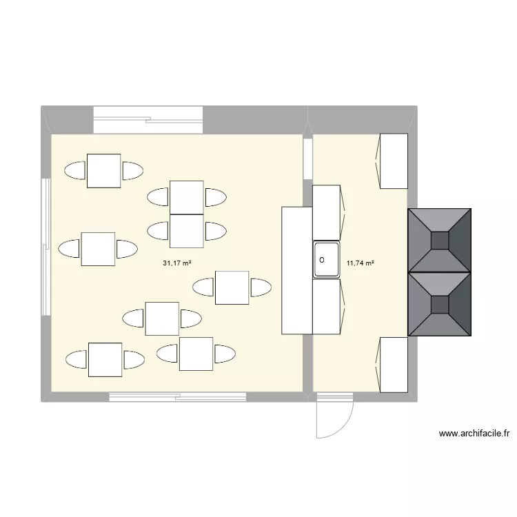 Cuisine d"ext&eacute;rieur. Plan de 