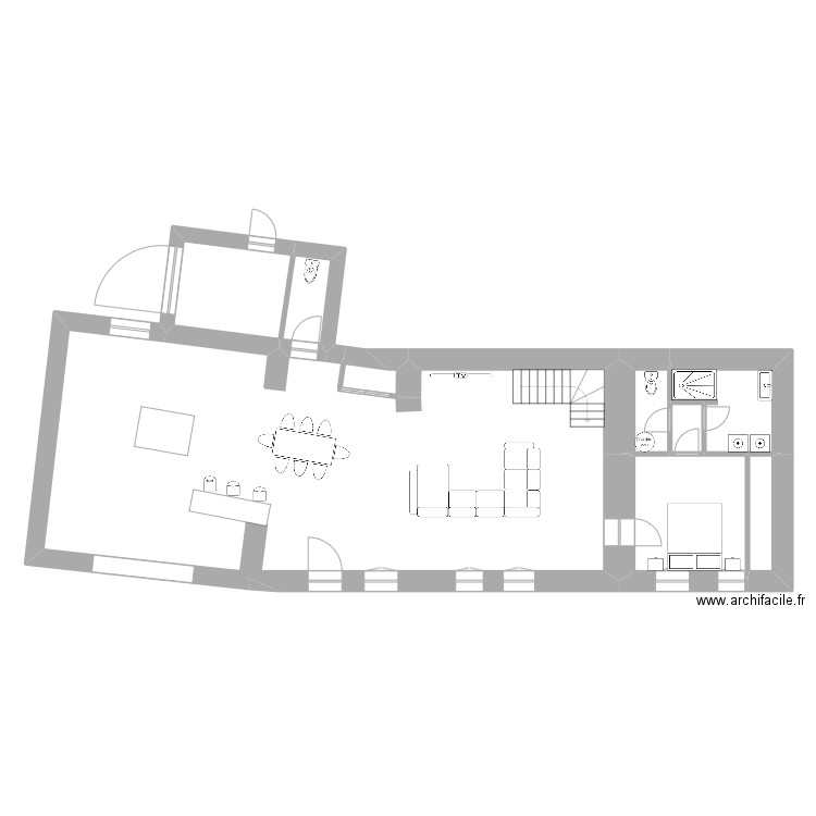 Projet 1 Morgane et Gab. Plan de 8 pièces et 133 m2