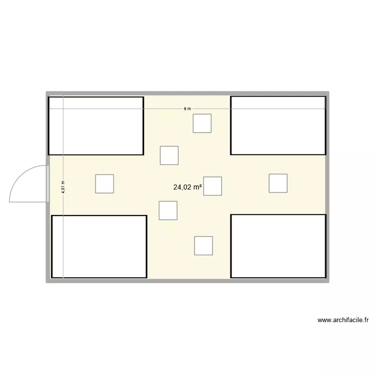 floor is lava. Plan de 1  et 24 m²
