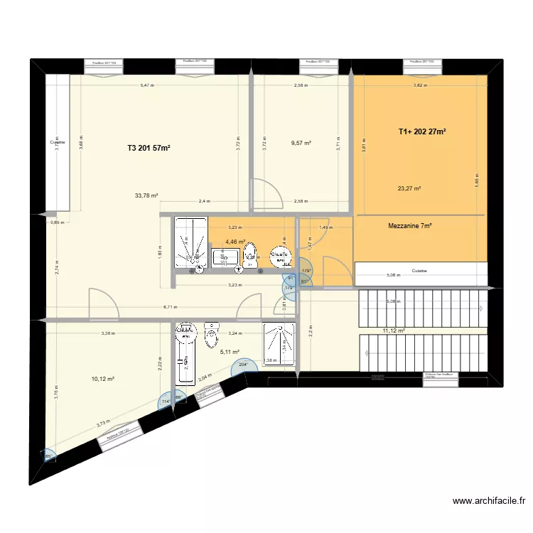 Etage 2. Plan de 7 pièces et 97 m² Etage 2. Plan de 7 pièces et 97 m²