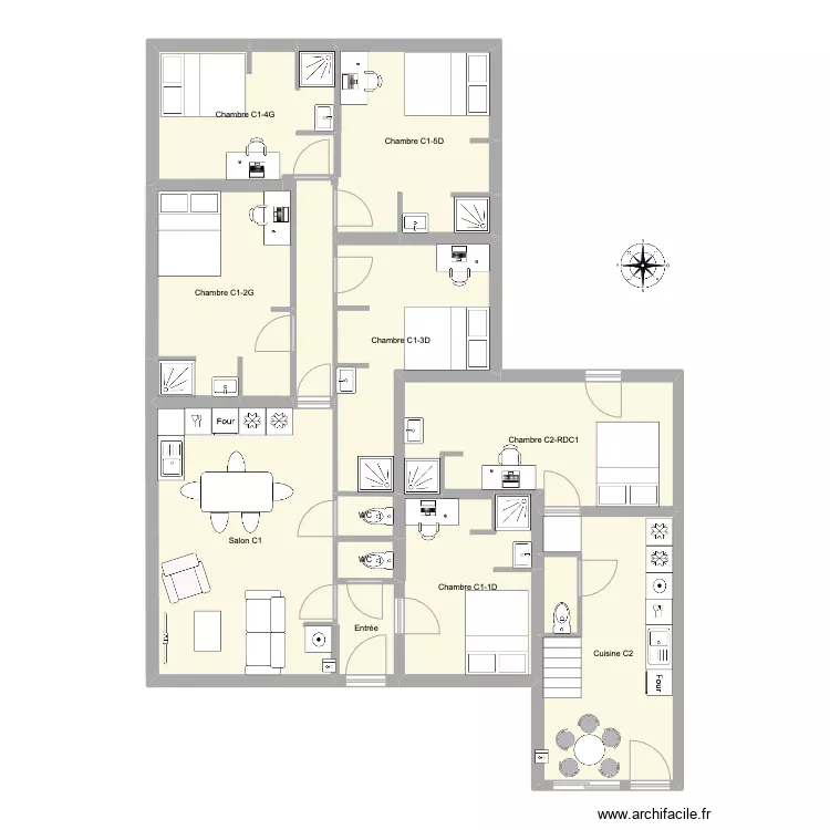 pessac alouette RDC 1. Plan de 