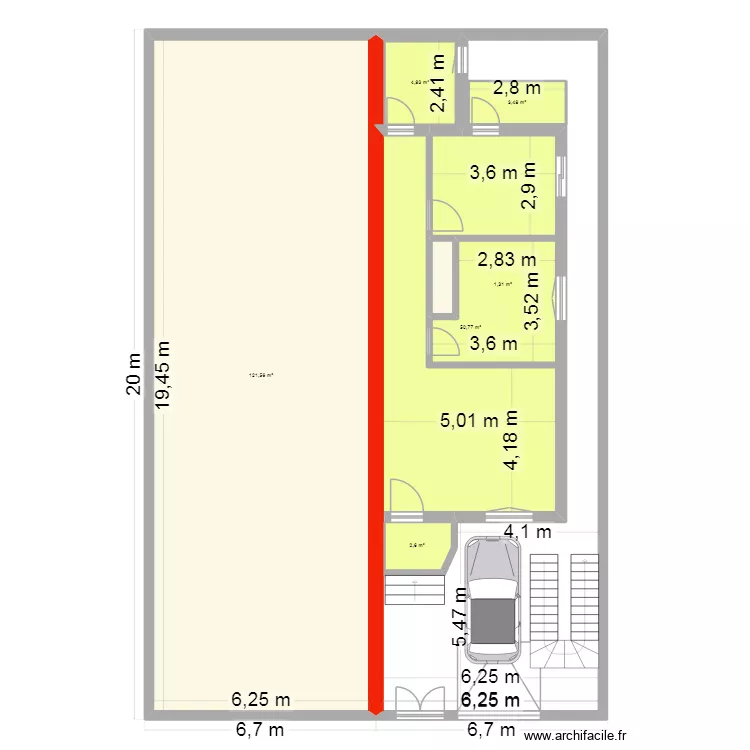 A11. Plan de 6 Pièces et 185 m² A11. Plan de 6 Pièces et 185 m²