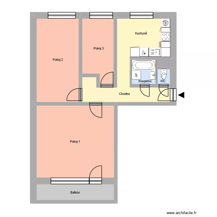 Lipov&aacute; 2902, byt 7. Plan de 12  et 195 m²