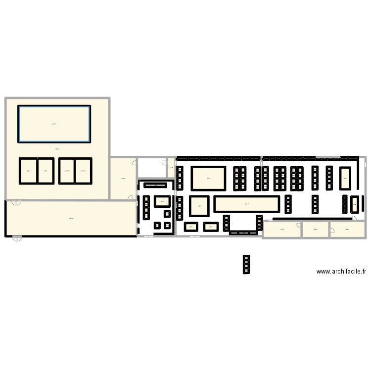 PLAN ACTUEL. Plan de 124 pièces et 839 m2