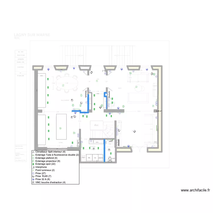 QUANTITATIF RDC. Plan de 6  et 4 m²