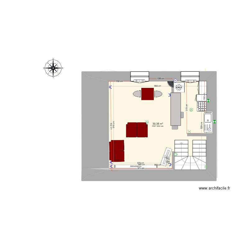 Ti Guiguitte. Plan de 8 pièces et 68 m2