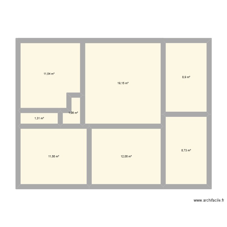 maison reelle avec vrai cote. Plan de 8 pièces et 74 m2
