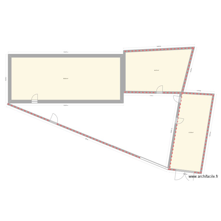 plan 3. Plan de 3 pièces et 168 m2