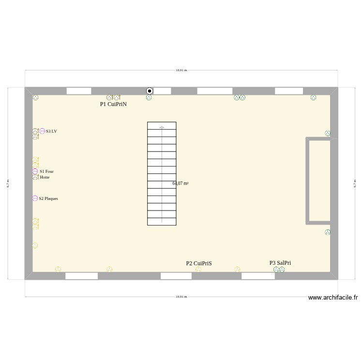 Plan simple + elec. Plan de 0 pièce et 0 m2