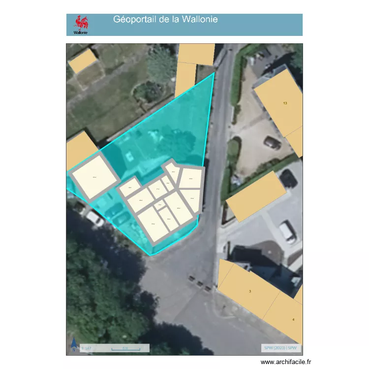 SANDY. Plan de 23  et 341 m²