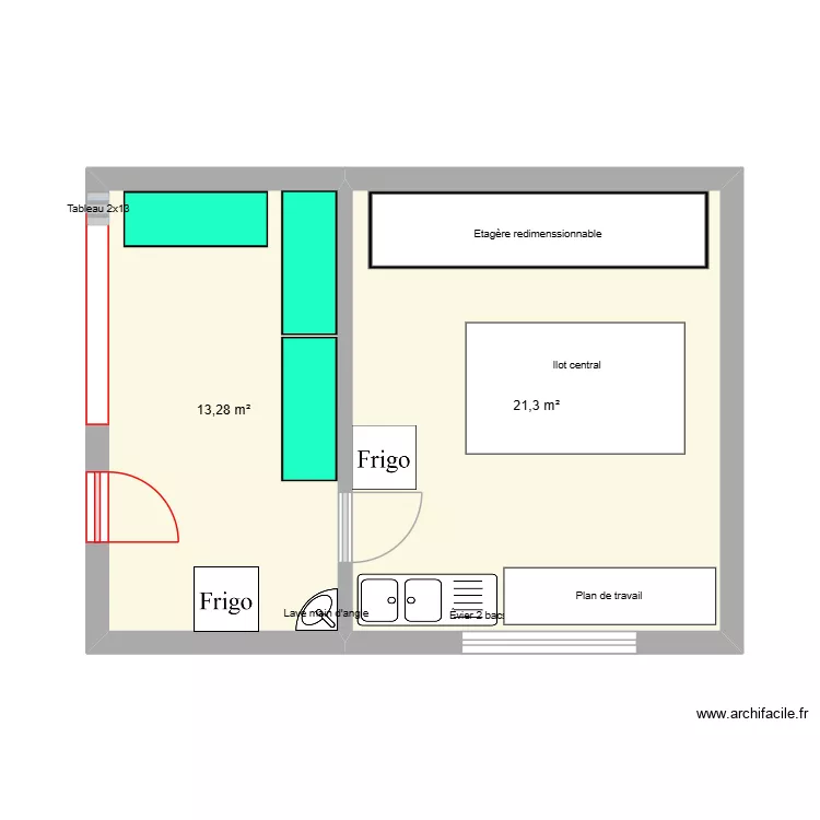 labo. Plan de 2  et 35 m²