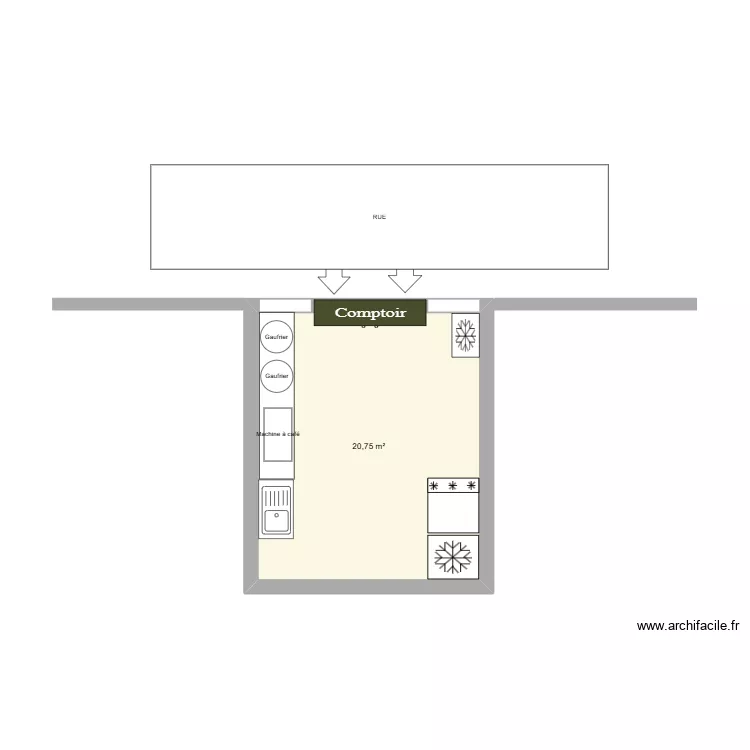 Brabant. Plan de 1 Pièce et 21 m² Brabant. Plan de 1 Pièce et 21 m²
