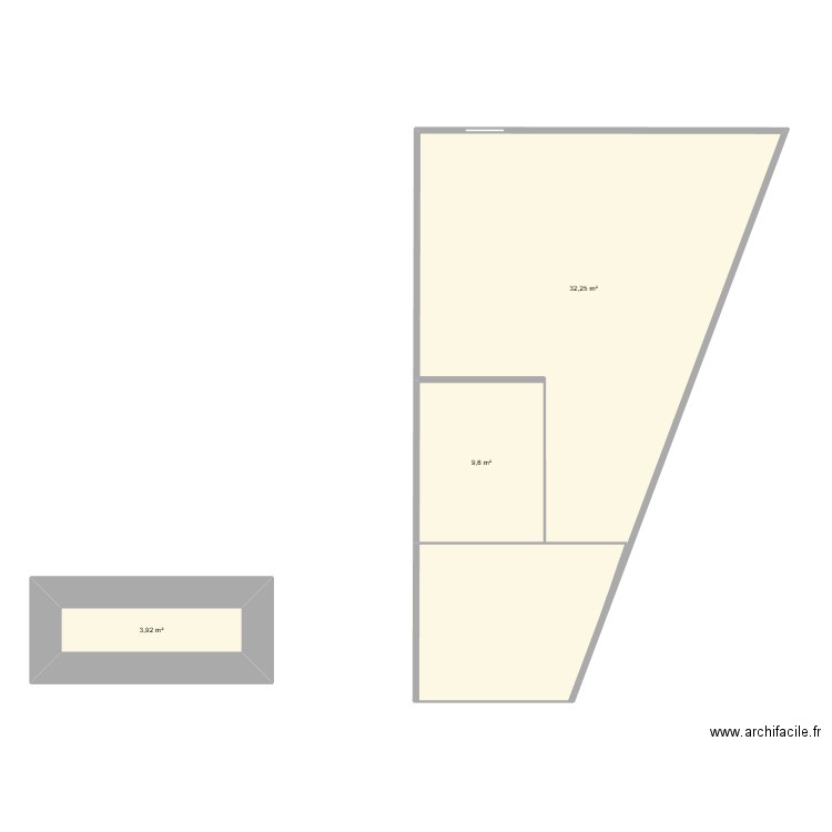 3e étage. Plan de 3 pièces et 59 m2