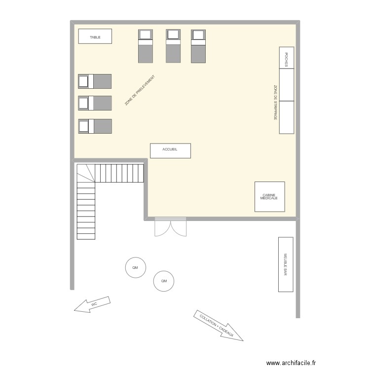 CHARLEROI- AIRPORT HOTEL VAN DER VALK - SALLE FOKKER. Plan de 1 pièce et 77 m2