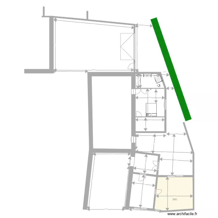 Propri&eacute;t&eacute; Gournay vue de dessus B&acirc;timents meubl&eacute;e sdb. Plan de 