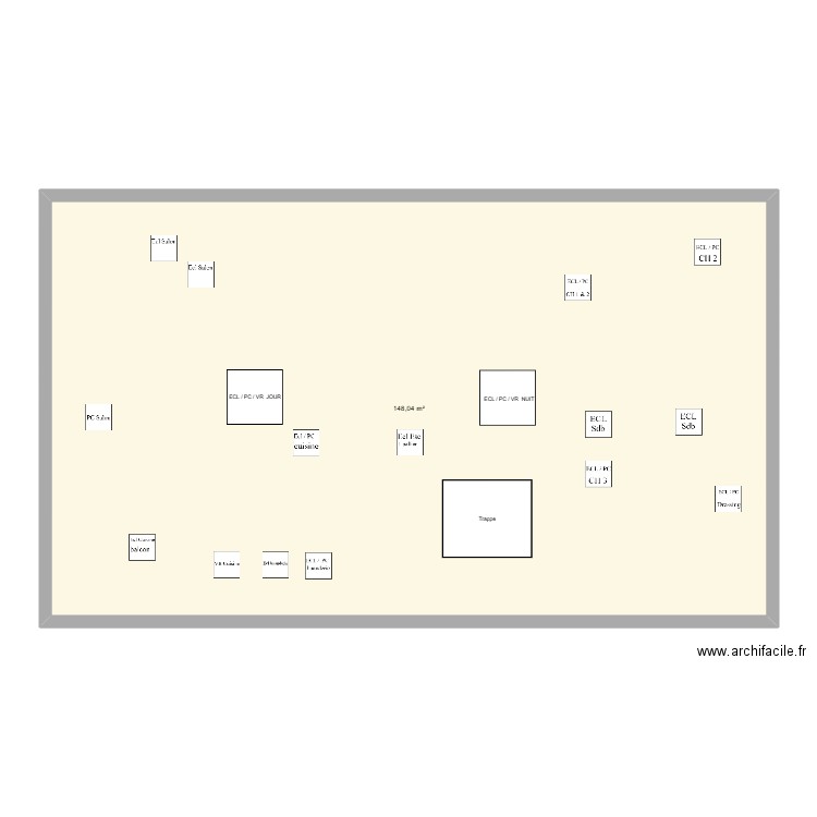 BURGAUD - Plan boîtes de dérivations. Plan de 1 pièce et 148 m2