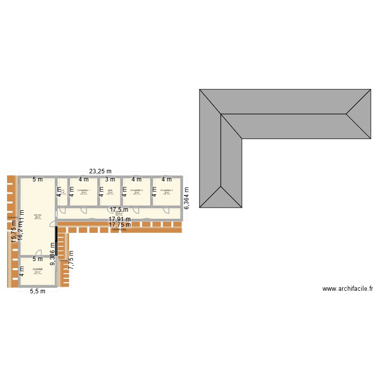 TURKIYE EV. Plan de 8 pièces et 169 m2