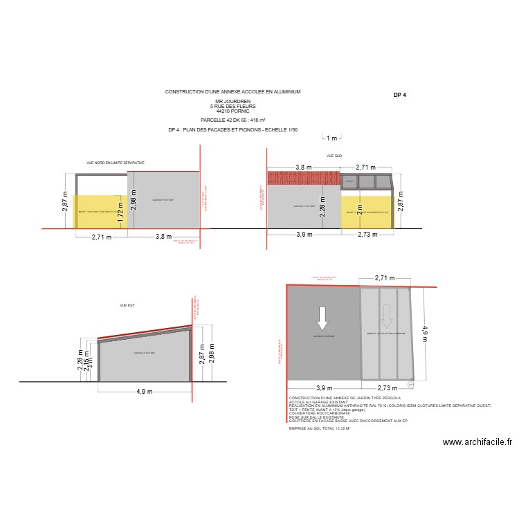 DP 4 JOURDREN ALU. Plan de 0 pièce et 0 m2