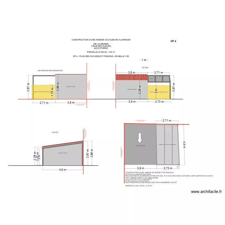 DP 4 JOURDREN ALU. Plan de 