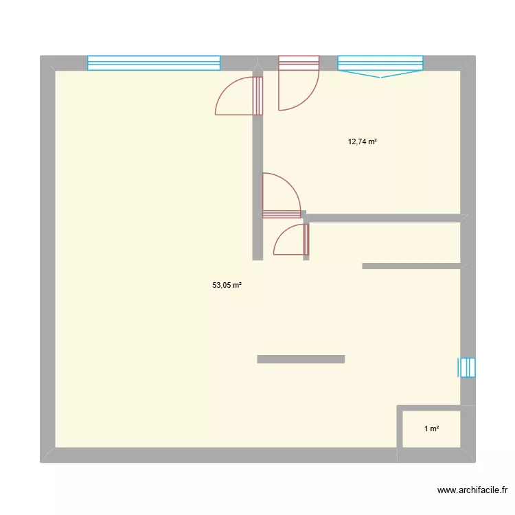 Colfontaine v2. Plan de 3 pièces et 67 m²