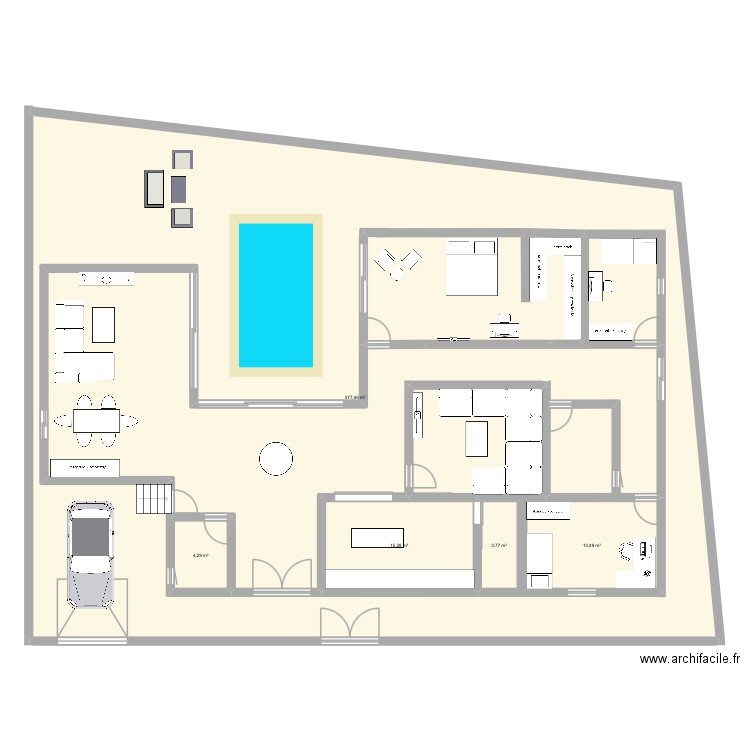 Maison de rêve. Plan de 5 pièces et 414 m2