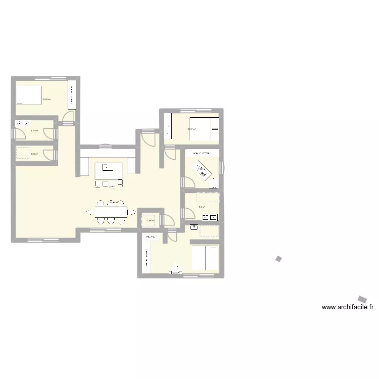Maison RC. Plan de 8  et 139 m²