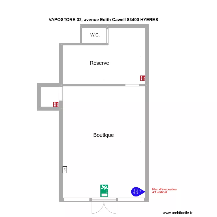 Vapostore Hyeres. Plan de Vapostore Hyeres. Plan de