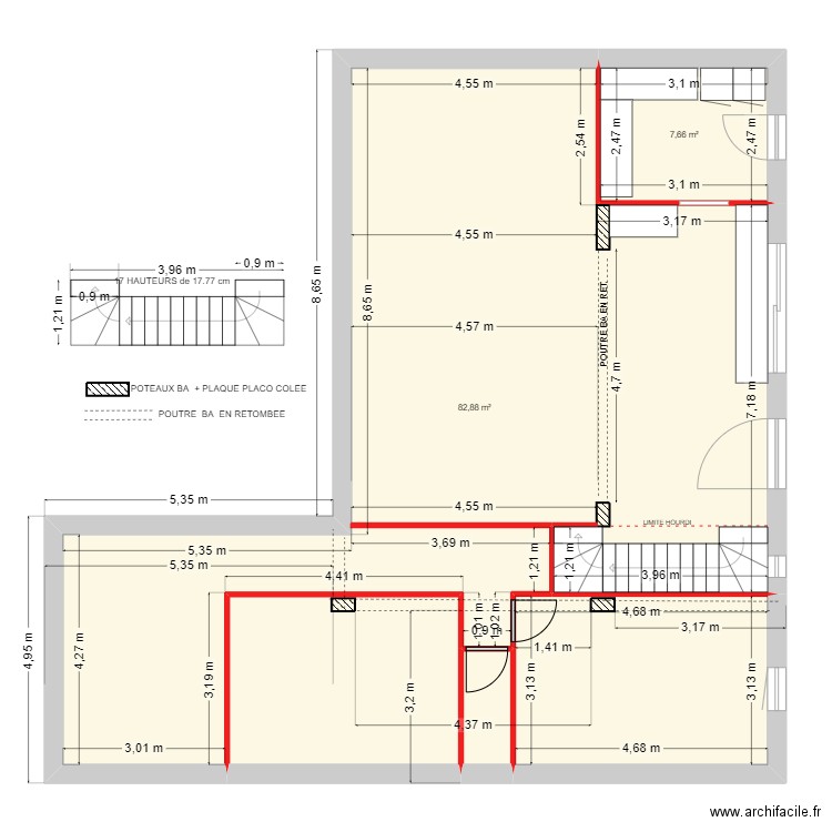 RECTIFICATIF PLAN . Plan de 5 pièces et 120 m2