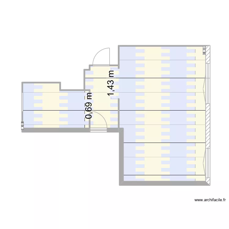calepinage. Plan de 1  et 36 m²